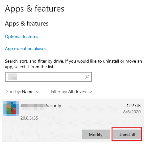Uninstall Antivirus to fix onedrive not syncing