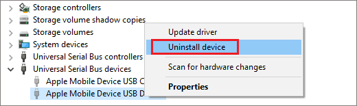 Select Uninstall device