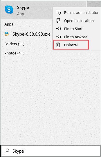 Uninstall Skype and reinstall it