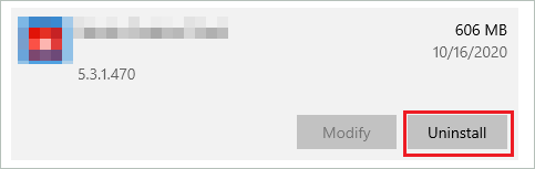 Uninstall affected app