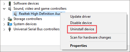 Uninstall audio drivers