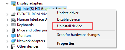 Uninstall graphics driver