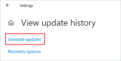 Uninstall recent windows update to fix windows 10 black screen