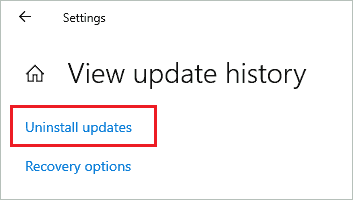 Click on Uninstall updates