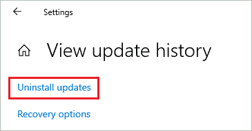 Click Uninstall updates