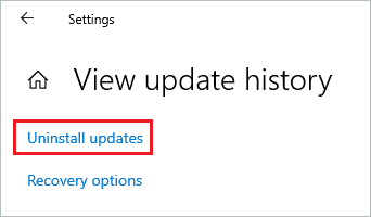 Click Uninstall updates