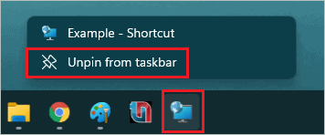 Unpin the item from the taskbar