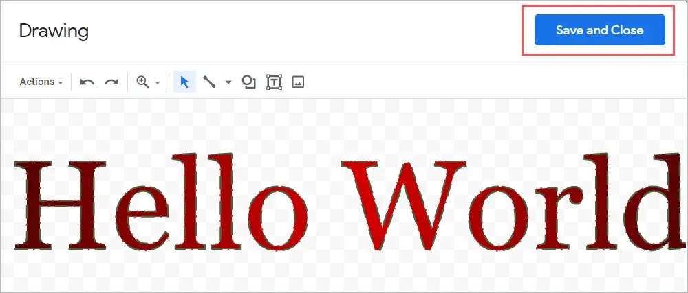 Click on the Save and Close button