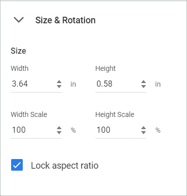 Size and Rotation option