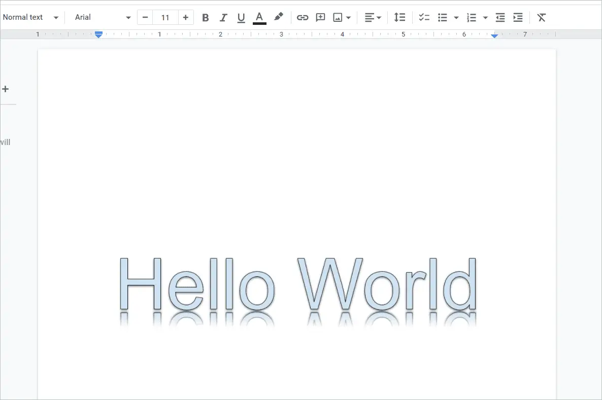 Word art is inserted in your document