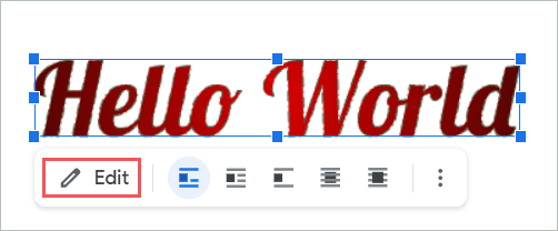 Click the Edit button to edit the word art