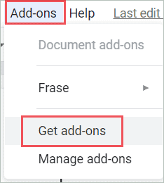 Select the Get add-ons