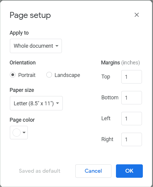 1-inch Default Margins