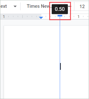 Drag and set the rectangle pointer to 0.50 on the ruler tool