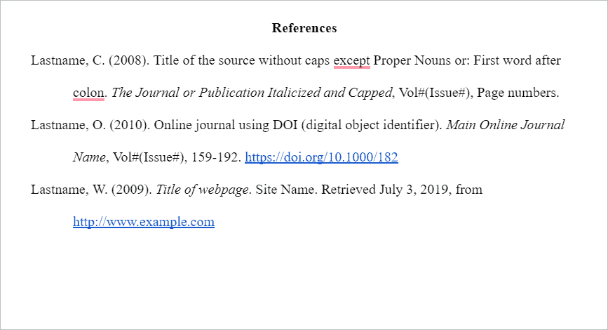 Hanging Indent for References format for APA format in google docs