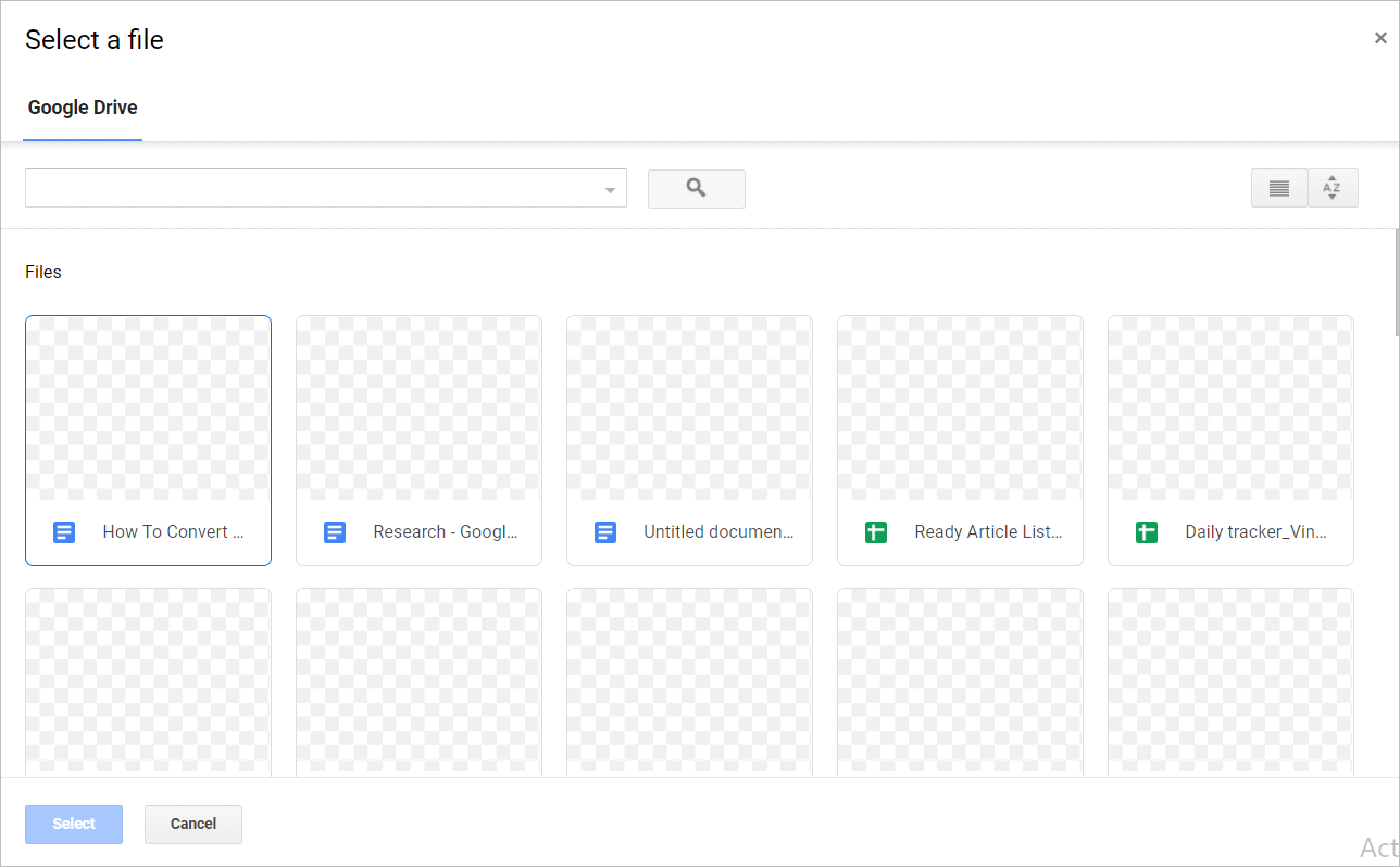 A Window to search your Google Drive files