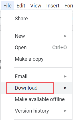 Select the Download option