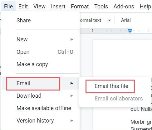 Select Email this file
