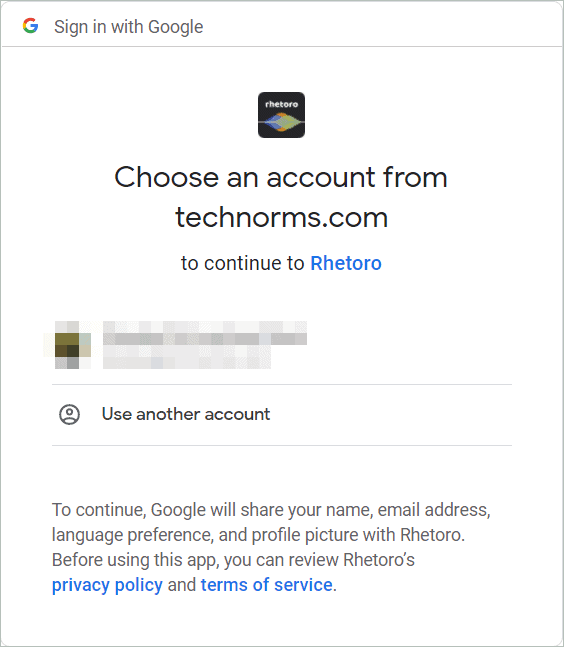 Select Google Account