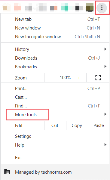 Click on the More tools option.