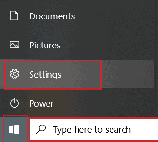 Click on the Start menu and select Settings