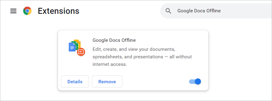 Keeping it on will enable you to use Google Docs in offline mode