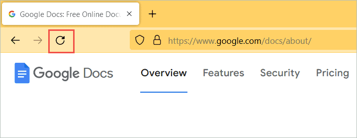 Click on the Refresh icon