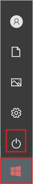 Click on the Start button and select the power button.