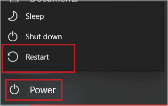 Click on the Restart button.