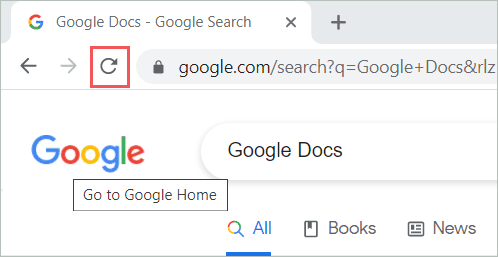 Click on the Refresh icon