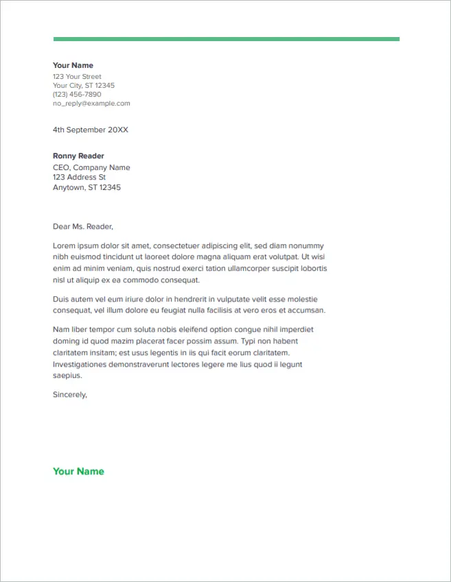 Spearmint Cover Letter Template