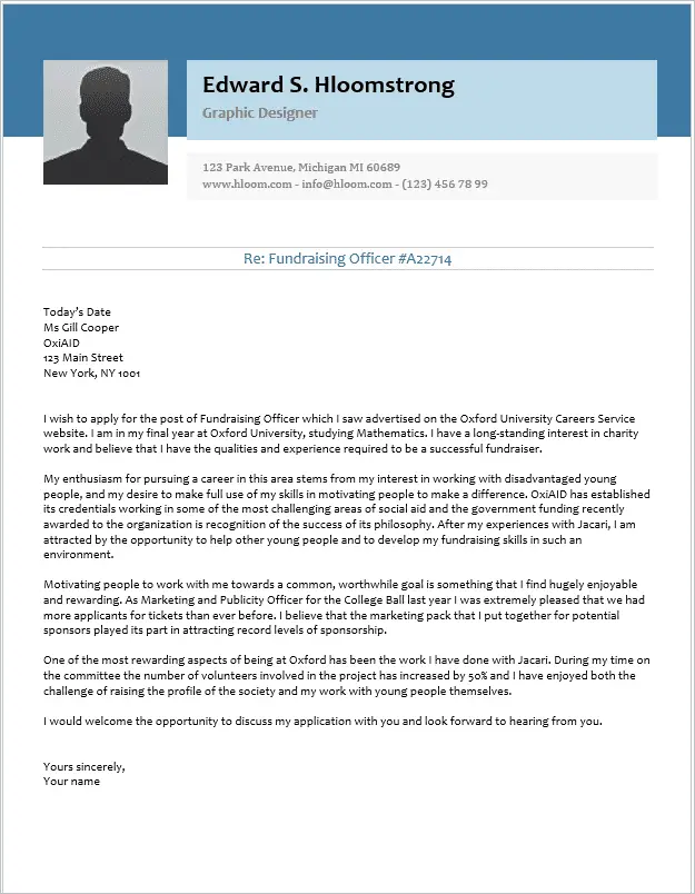 Glimmer cover letter template