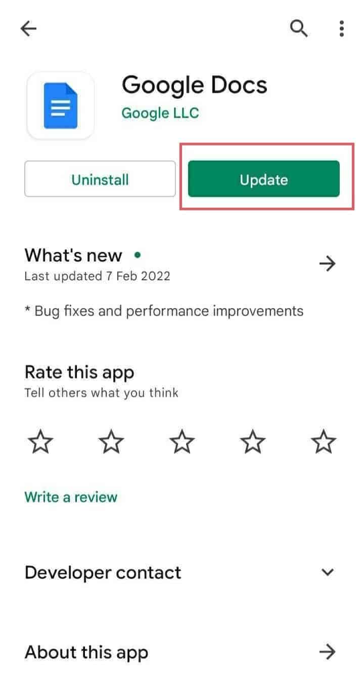 Click on the Update button