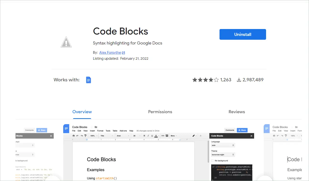 Code Blocks Add-on