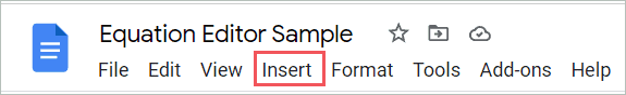 Click Insert menu from the menu bar.