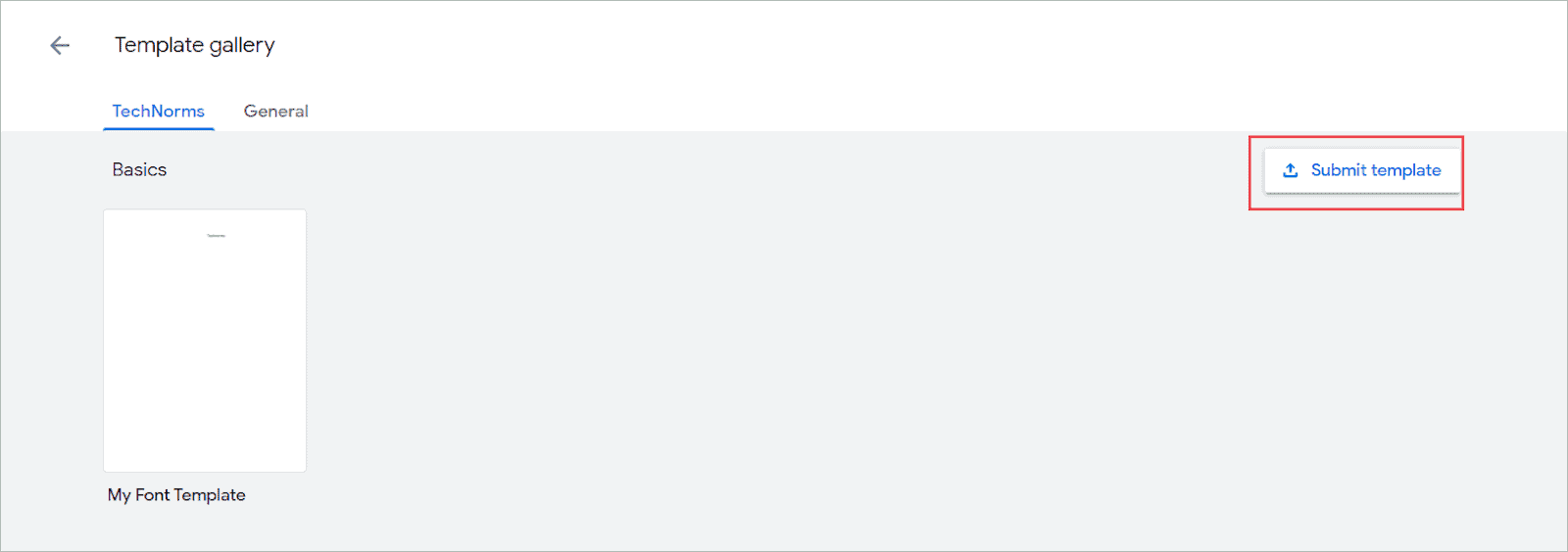 Click on the Submit template button