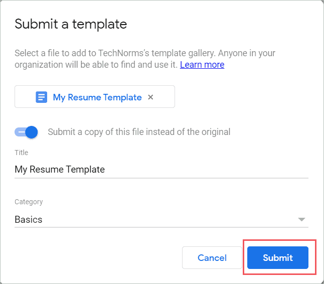 Click on the submit button