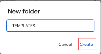 Click on the Create button