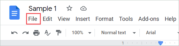 Click on the File menu