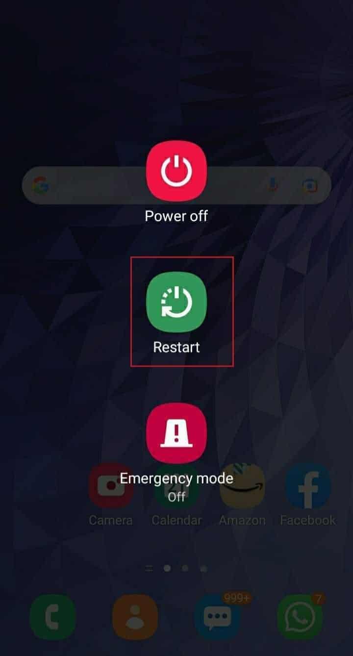 Click on the Restart button to fix google docs not working