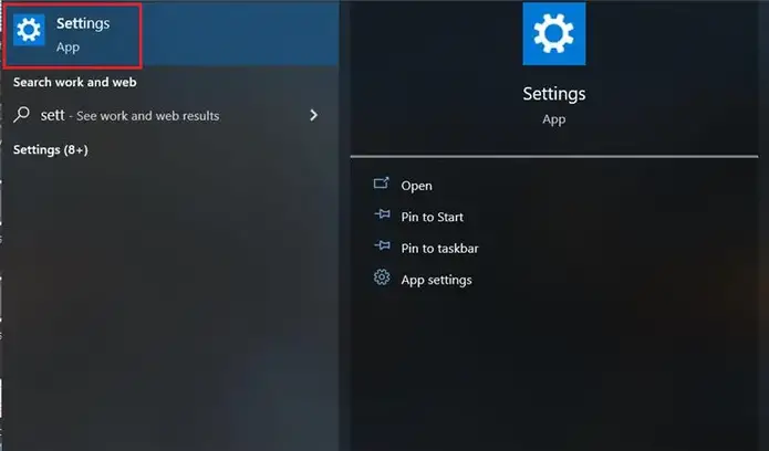 Open Settings