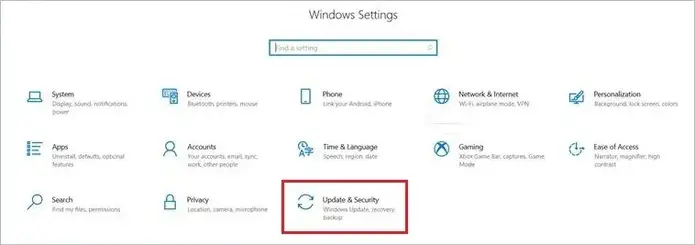 Select Update & Security