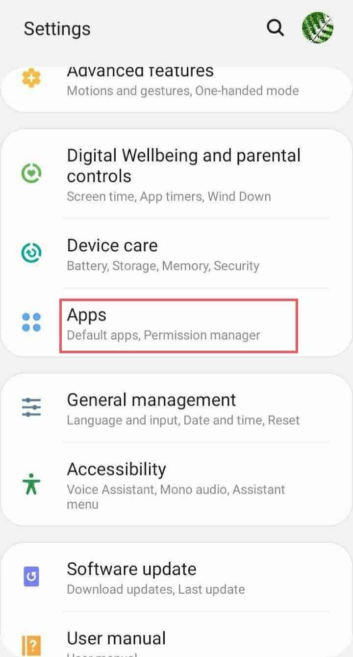 Click on the Apps option