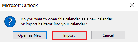 Click on Import
