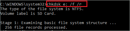 Use the chkdsk tool