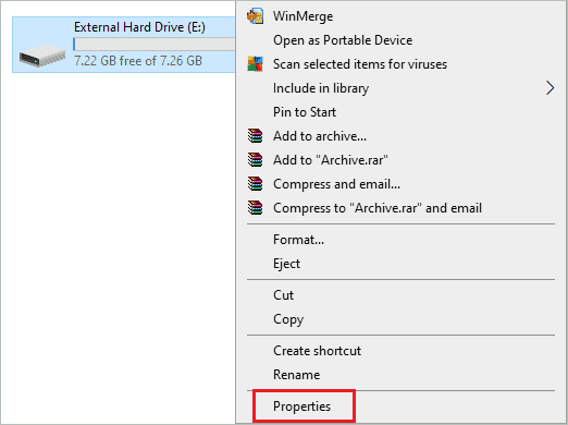 Open external drive