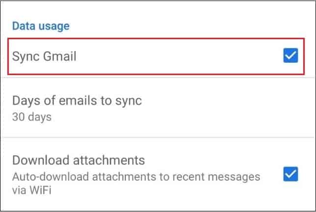 Check Sync if Gmail not receiving emails