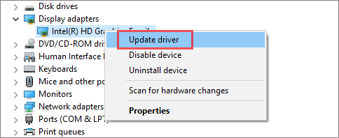 Update Display Drivers to fix display driver stopped responding and has recovered