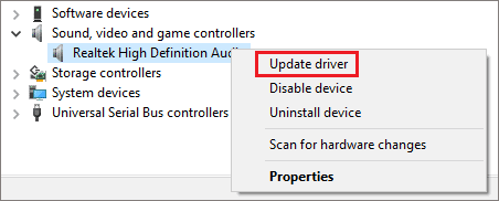 Update audio drivers to fix laptop speakers not working