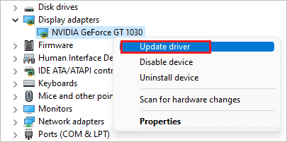 Update display driver